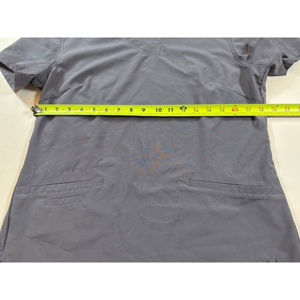 Urbane Performance Womens Scrub Top V-Neck Gray Short Sleeve Size M (F297) - Picture 4 of 5